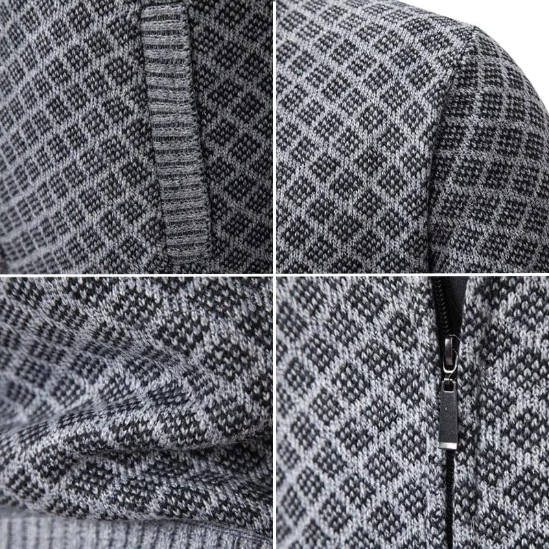 Evarno™ Men's Full-Zip Sweater with High Neck