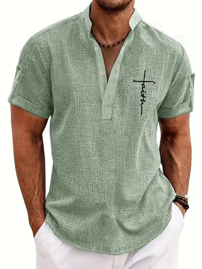 Hayes™ Elegant Short-Sleeve High-Collar Shirt