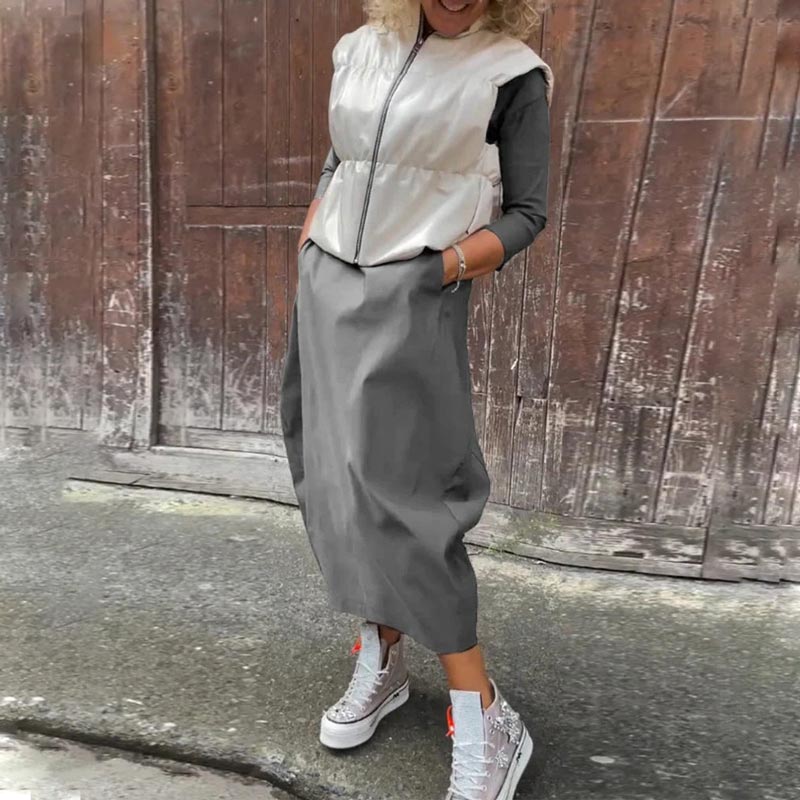 Caelune™ Elegant and Simple Dress with Pockets for Women