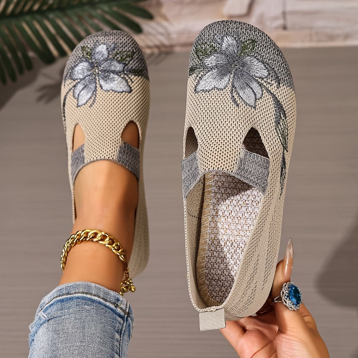 Liora™ Women's Shoes, Breathable, Aesthetic with Embroidery