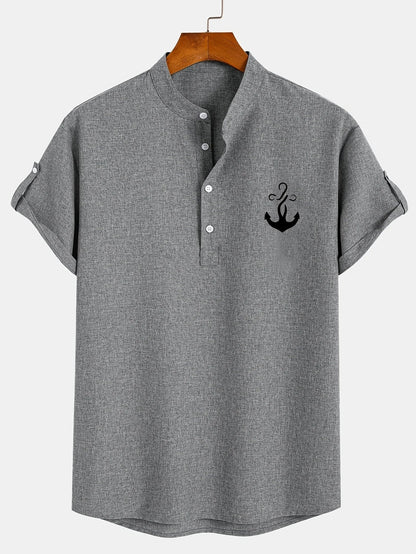 Hayes™ Elegant Short-Sleeve High-Collar Shirt