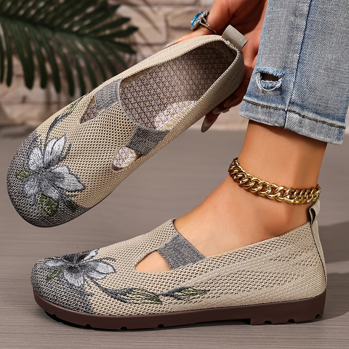 Liora™ Women's Shoes, Breathable, Aesthetic with Embroidery