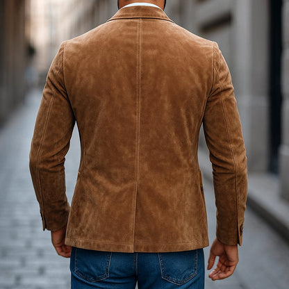 Brontel™ Classic Cut Suede Blazer with Two Buttons