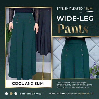 Nell™ Elegant Pleated Wide Leg Pants