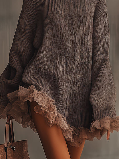 Ellyra™ Romantic Ruffled Knit Dress