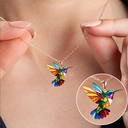 Vaila™ Hummingbird Rainbow Collar + Matching Earrings Gift