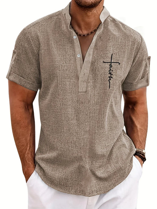 Hayes™ Elegant Short-Sleeve High-Collar Shirt