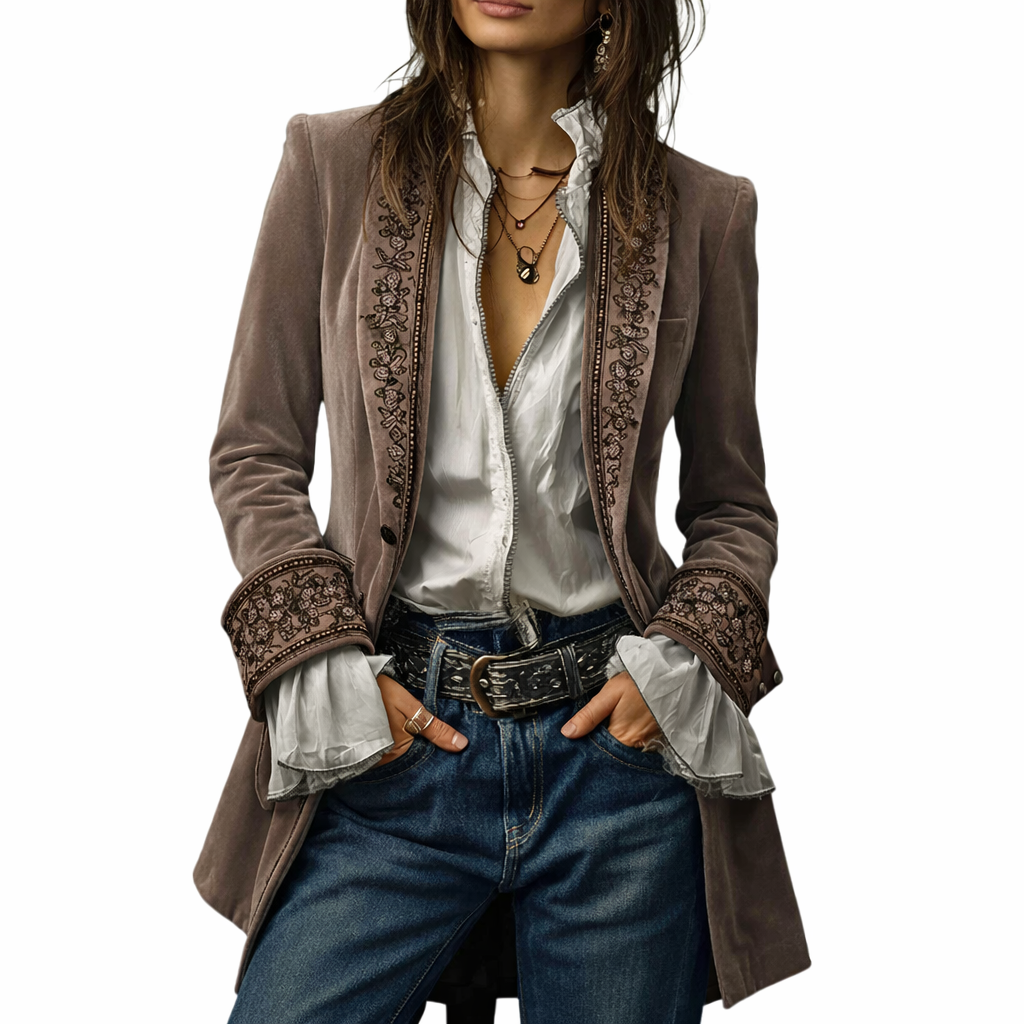 Sable & Oro™ Luxury Embroidered Blazer