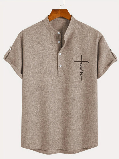Hayes™ Elegant Short-Sleeve High-Collar Shirt