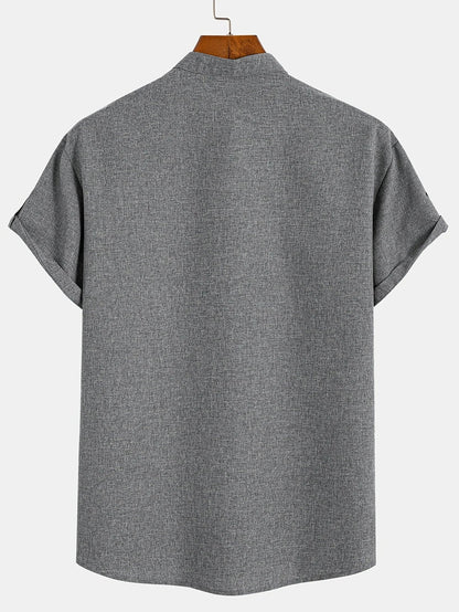 Hayes™ Elegant Short-Sleeve High-Collar Shirt