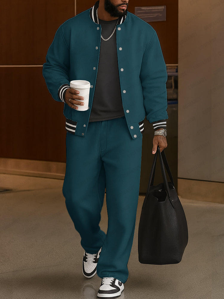 Demerio™ Elegant Men's Striped Jacket and Pants Set