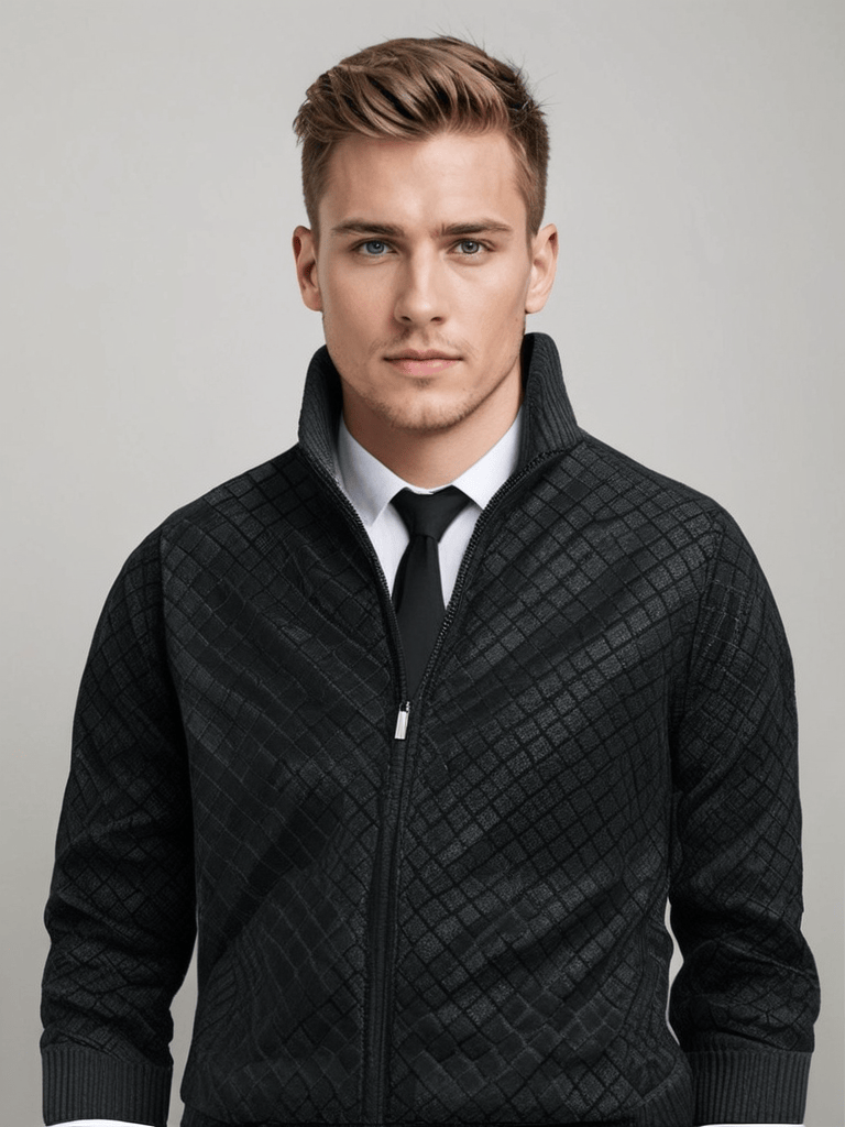 Evarno™ Men's Full-Zip Sweater with High Neck