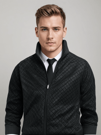 Evarno™ Men's Full-Zip Sweater with High Neck