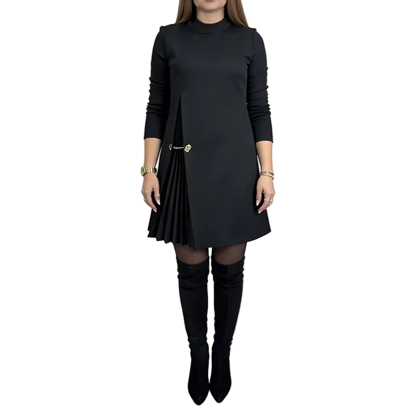 Avelune™ Classic Women's Dress with Elegant Pleated Panels