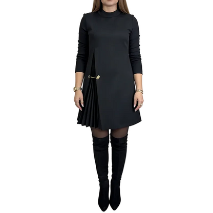 Avelune™ Classic Women's Dress with Elegant Pleated Panels