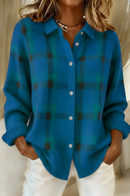 Noréa™ Cardigan Checkered Knit Dim Light