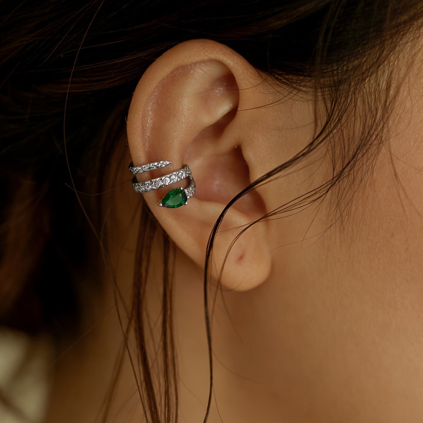 Seren™ Snake Charm Cuff Earring