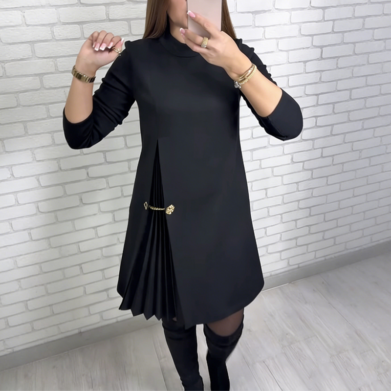 Avelune™ Classic Women's Dress with Elegant Pleated Panels