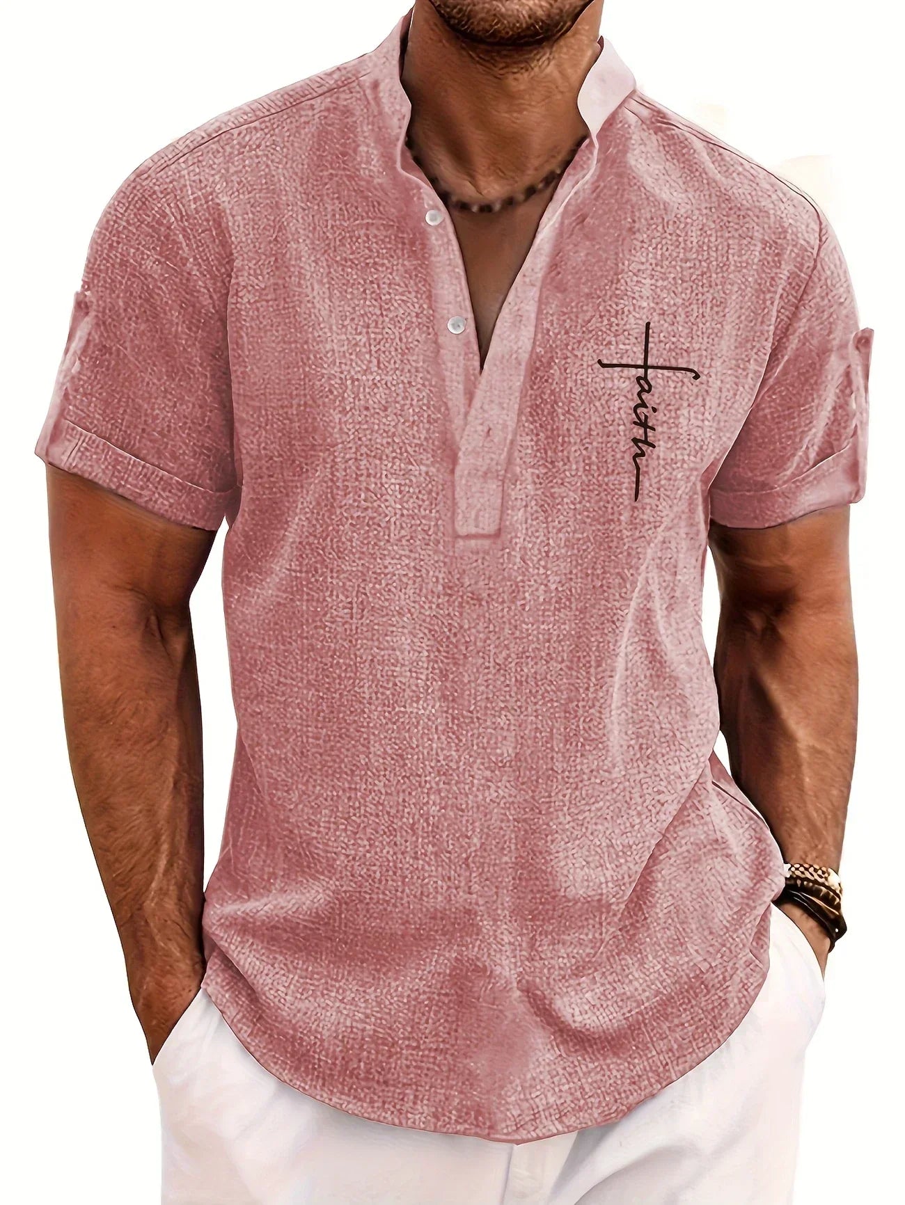 Hayes™ Elegant Short-Sleeve High-Collar Shirt