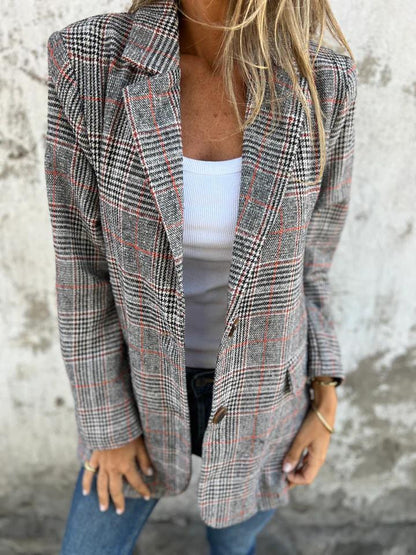 Melorae™ Blazer Casual Classic Check
