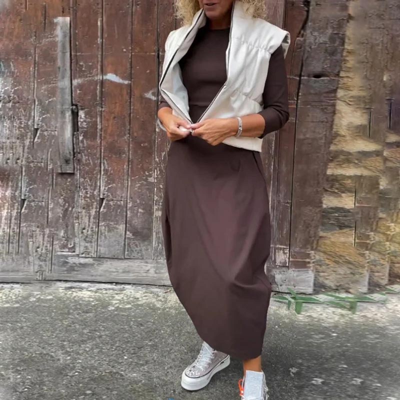 Caelune™ Elegant and Simple Dress with Pockets for Women