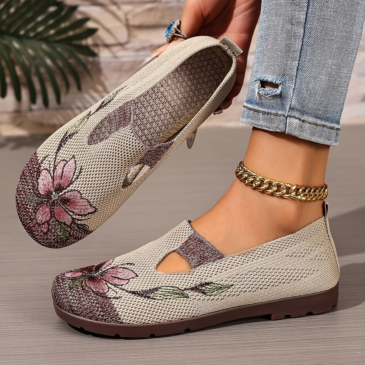 Liora™ Women's Shoes, Breathable, Aesthetic with Embroidery