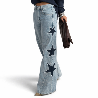 Solmira™ Straight Jeans with Stars in Modern Style for Women