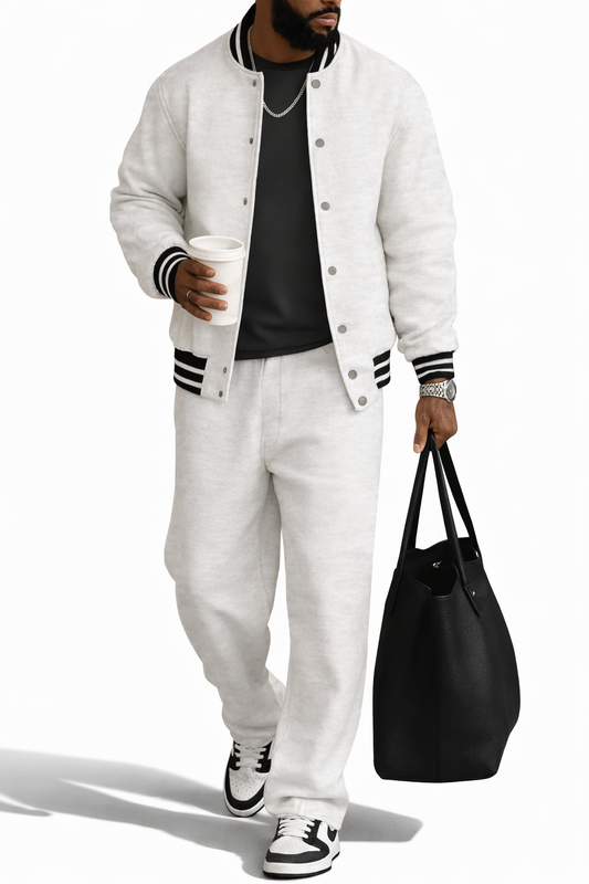 Demerio™ Elegant Men's Striped Jacket and Pants Set