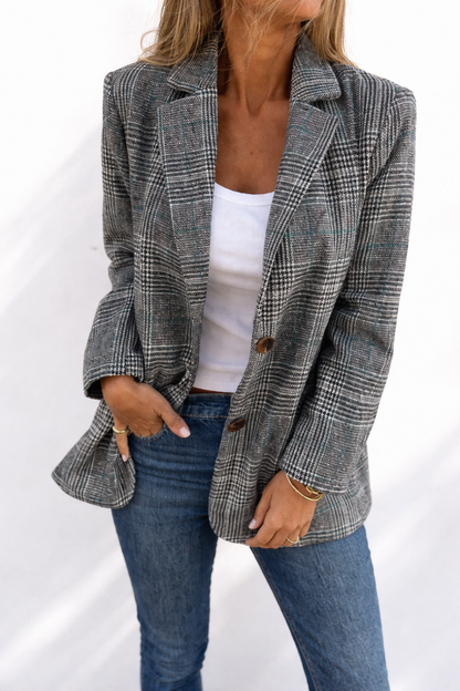 Melorae™ Blazer Casual Classic Check
