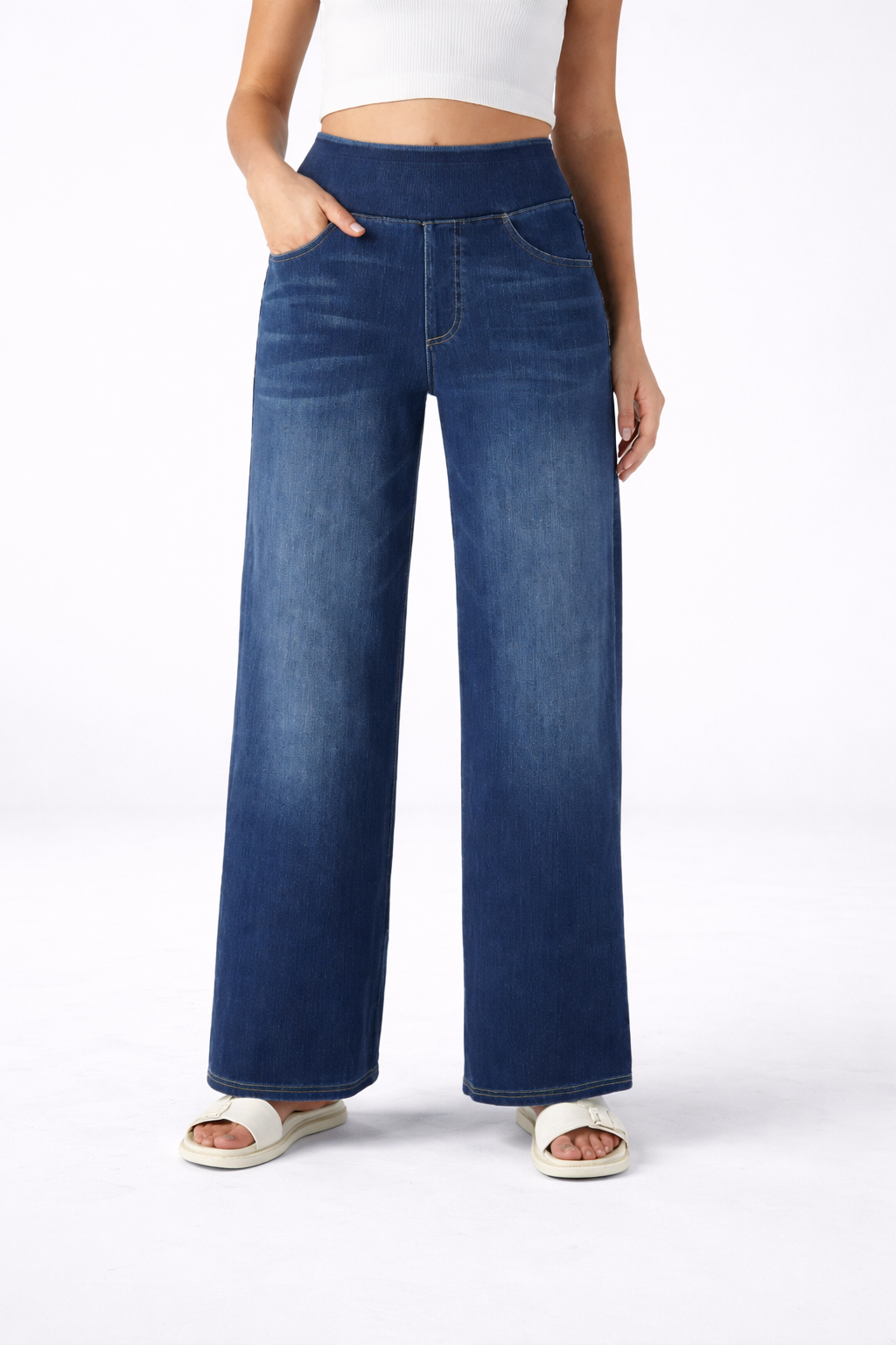 Karellea™ Wide Leg High Waist Stretch Jeans