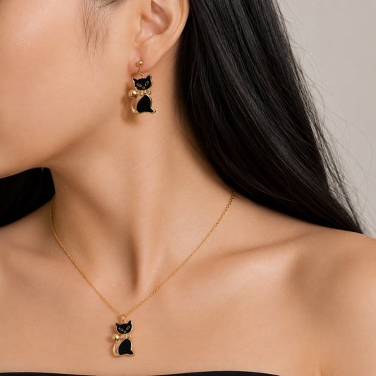Elin™ Black Cat Earrings with Chic Style