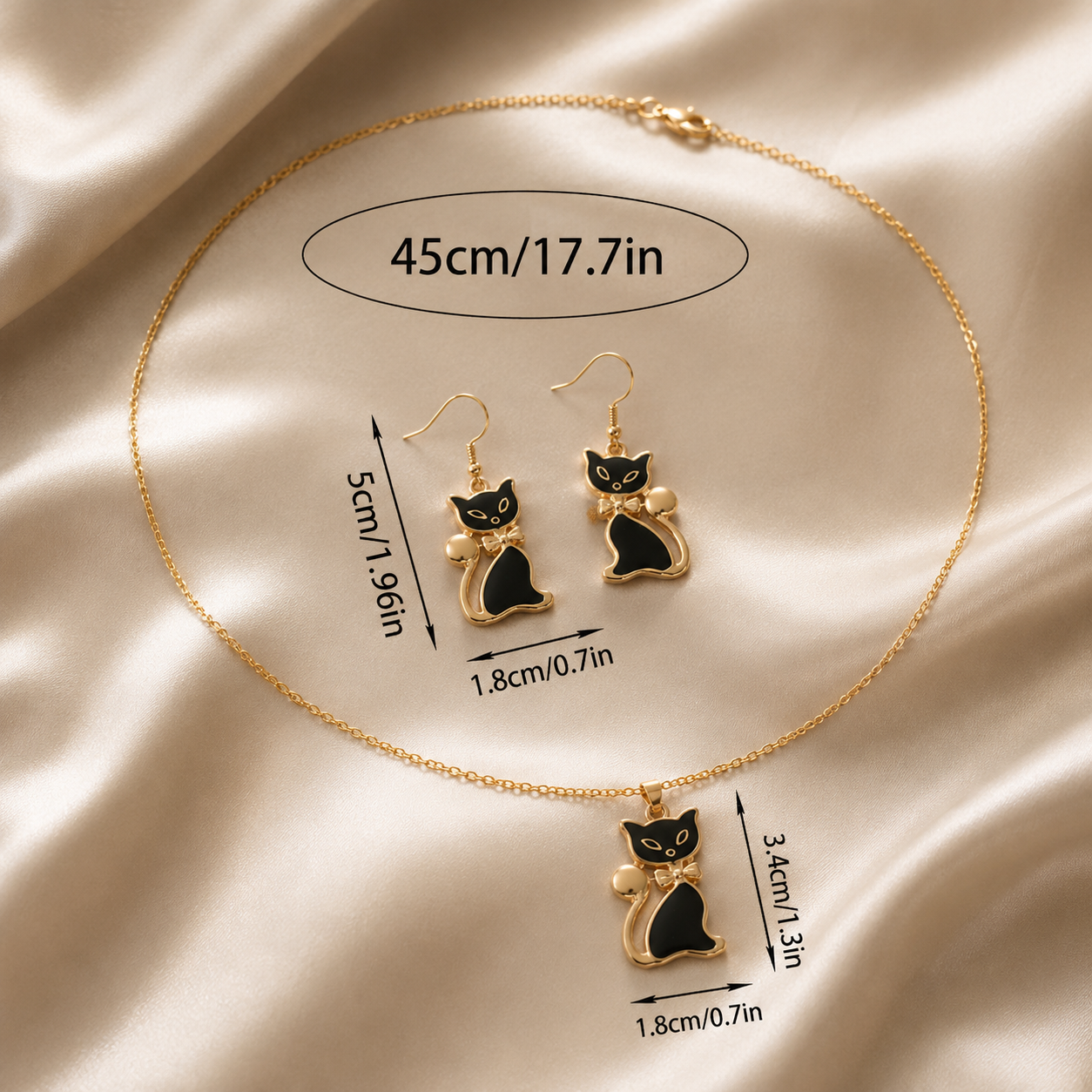 Elin™ Black Cat Earrings with Chic Style