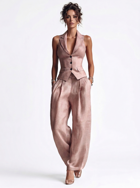 Romira™ Pink Vest and Pants Set