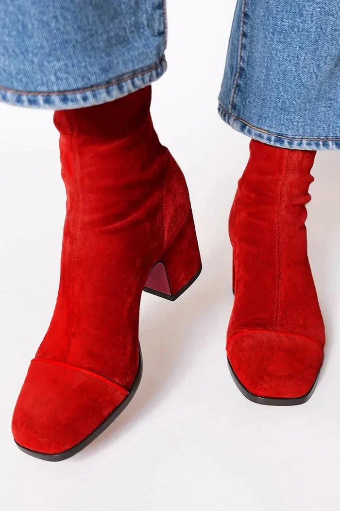 Calíra™ Elegant Heeled Suede Ankle Boots