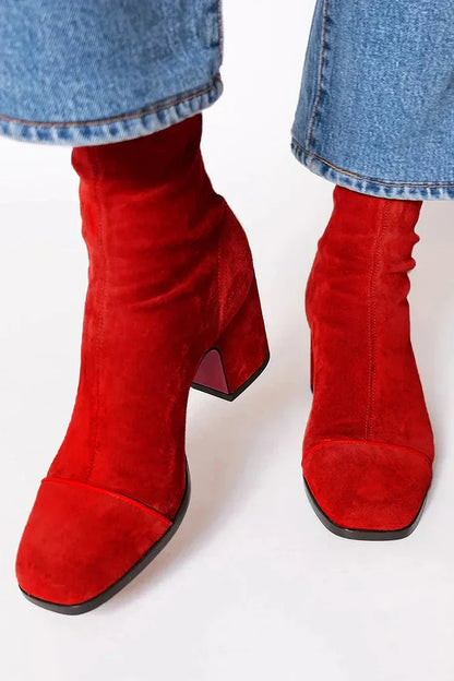 Calíra™ Elegant Heeled Suede Ankle Boots
