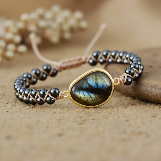 Dree™ Celestial Eye Bracelet with Labradorite and Energy Hematite