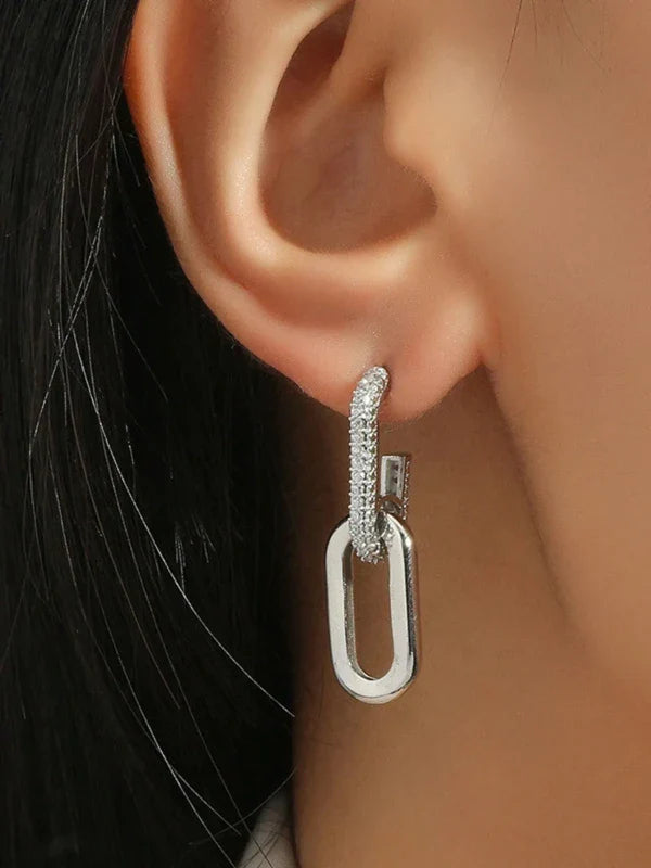 Fallon™ Elegant Chain Earrings with Zirconia Shine