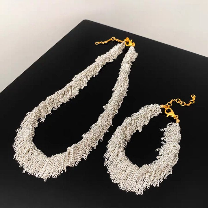 Ursa™ Earrings, Necklace, Bracelet with Cascade Tassels