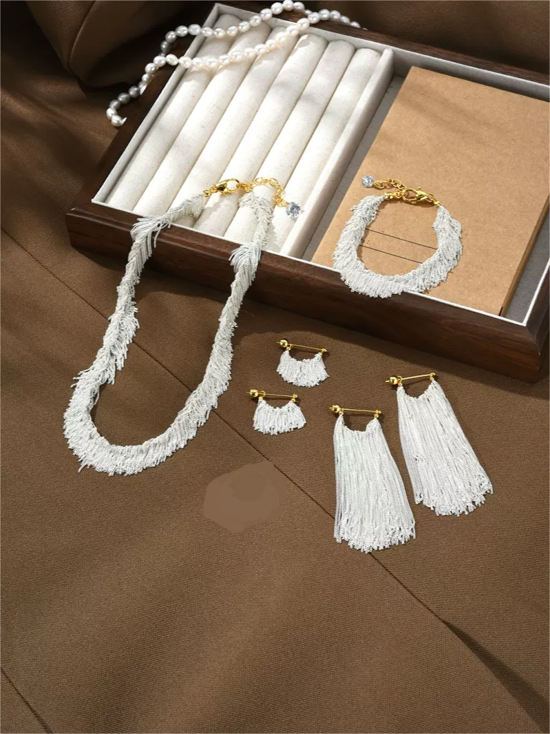 Ursa™ Earrings, Necklace, Bracelet with Cascade Tassels