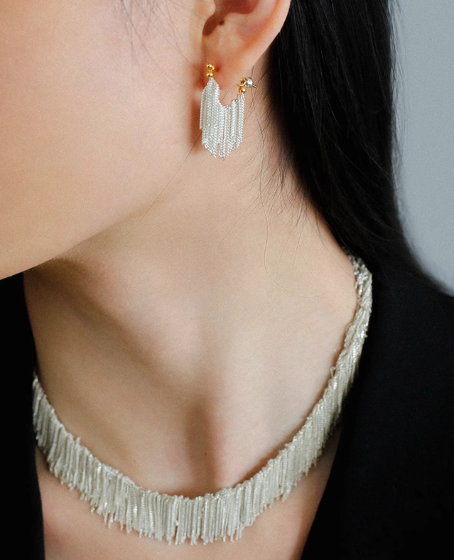 Ursa™ Earrings, Necklace, Bracelet with Cascade Tassels