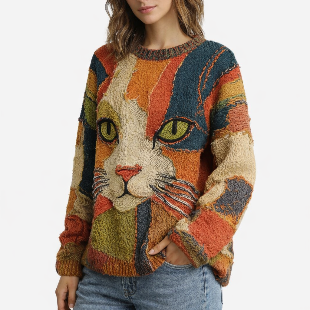 Lioraé™ Top Illustration Cat Firm Look
