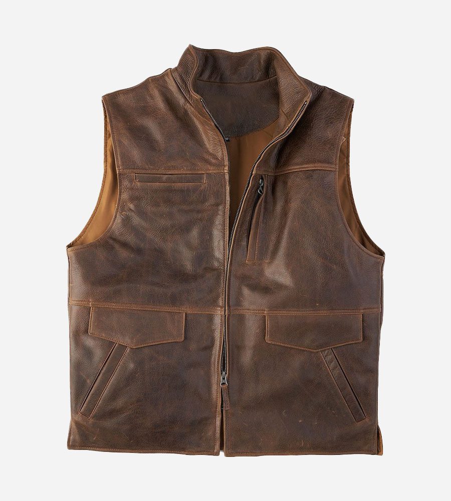Arvion™ Men's Lambskin Motorcycle Style Vest