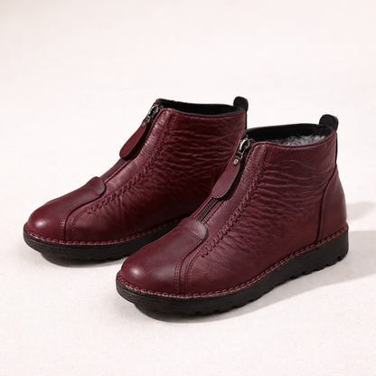 Mireva™ Non-Slip Natural Leather Ankle Boots