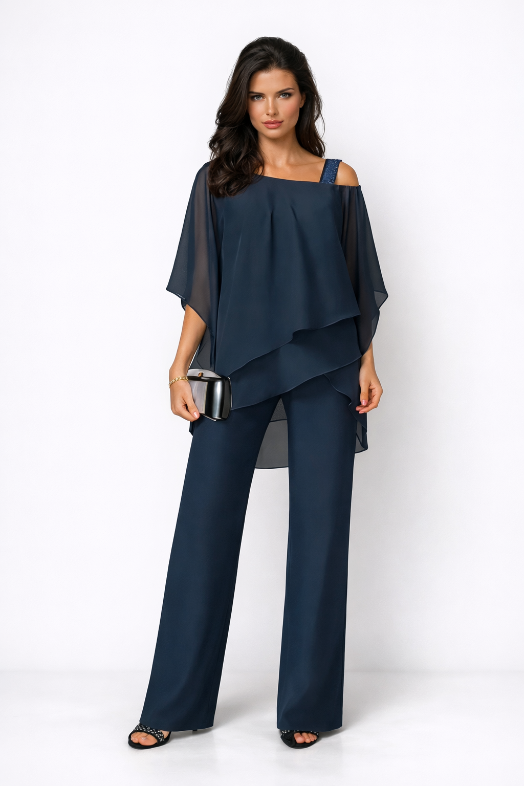 Orosette™ Modern Asymmetrical Top and Wide Pants Set