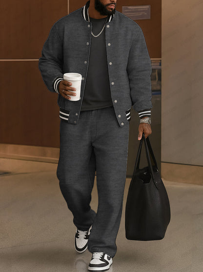 Demerio™ Elegant Men's Striped Jacket and Pants Set