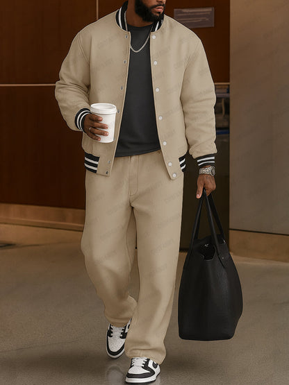 Demerio™ Elegant Men's Striped Jacket and Pants Set