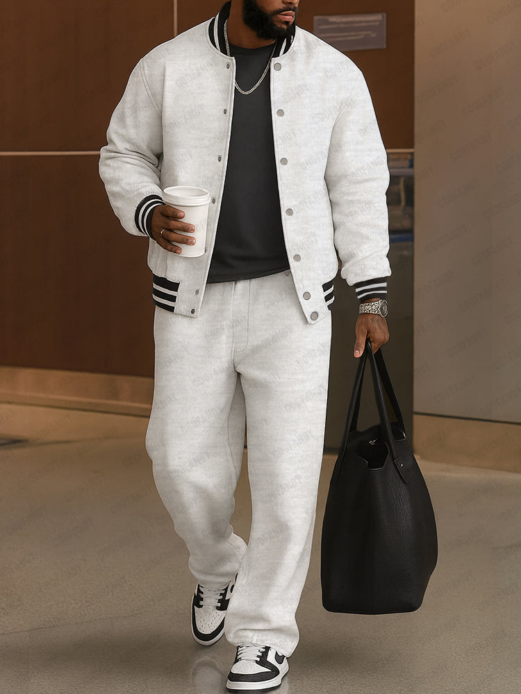 Demerio™ Elegant Men's Striped Jacket and Pants Set
