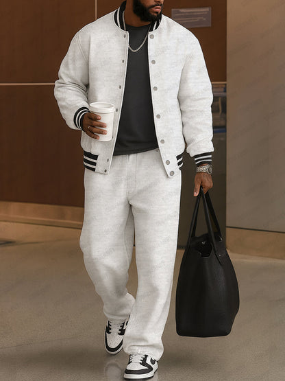 Demerio™ Elegant Men's Striped Jacket and Pants Set