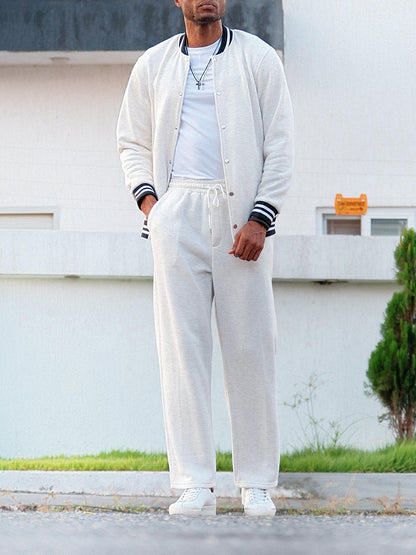 Demerio™ Elegant Men's Striped Jacket and Pants Set