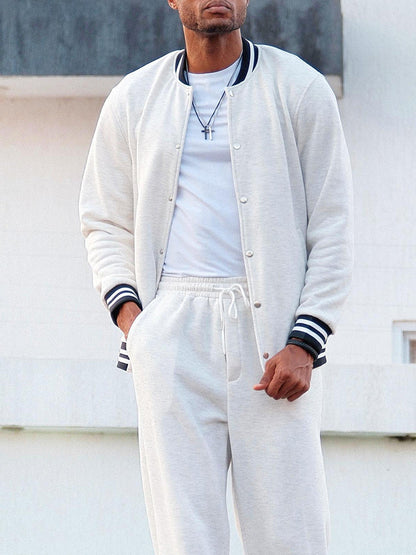 Demerio™ Elegant Men's Striped Jacket and Pants Set